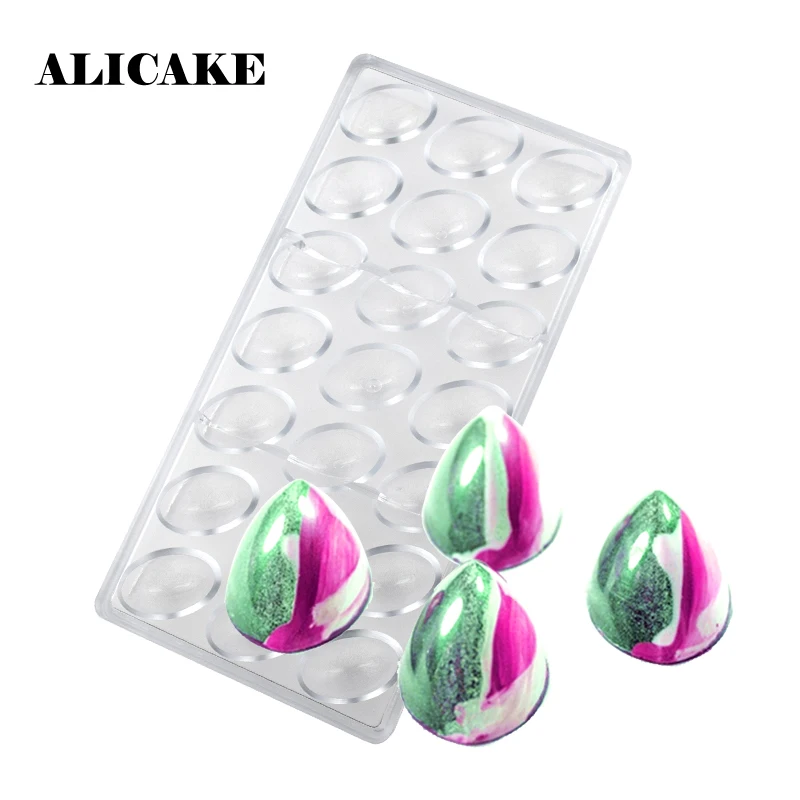 

3D форма для шоколада, 21 полость, овальная форма, поликарбонатный пластик, форма для шоколадных конфет, поднос