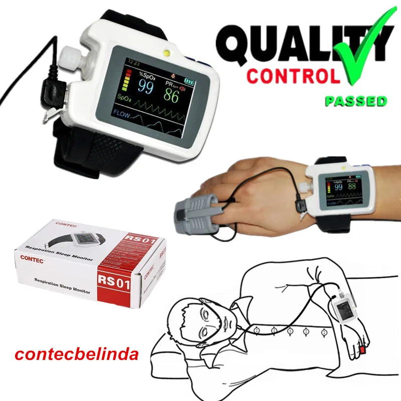Монитор дыхания и сна CONTEC RS01 измеритель апноэ запястья + программное обеспечение