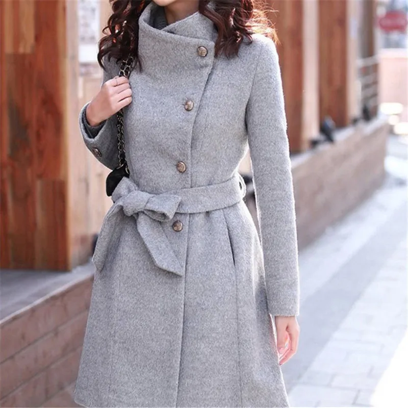 Новинка 2018 Модная приталенная уличная одежда повседневное пальто с поясом