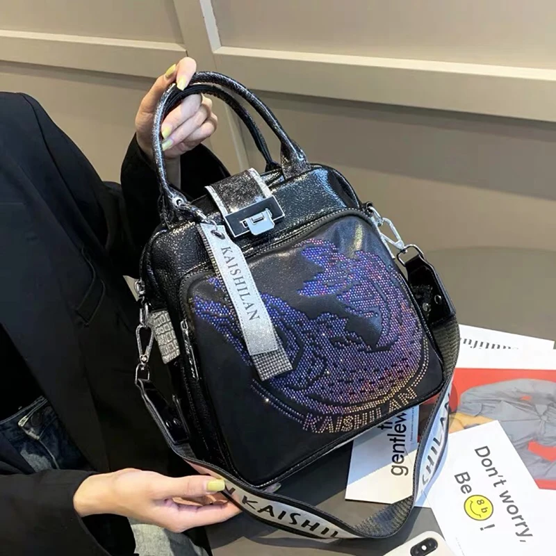 

Luxury Designer Ita Bags for Women Handbag Tote Animal Print Rhinestone Female Shoulder Bolso Ladies Sac De Luxe Femme