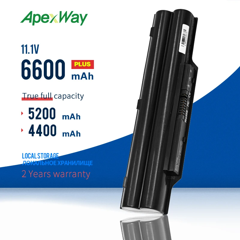 Аккумулятор Apexway FMVNBP186 FPCBP250 для ноутбука Fujitsu LifeBook A530 A531 AH42/E AH530 AH531 LH520 LH522 LH530 LH701