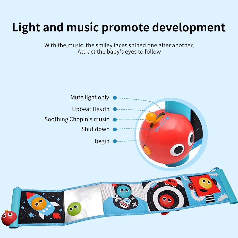 

Infant Rattles Toy Baby Electronic Music Light Cloth Book Crib Around Bumper Cloth Book Soft Bed Bumper Infant Musical Books Toy