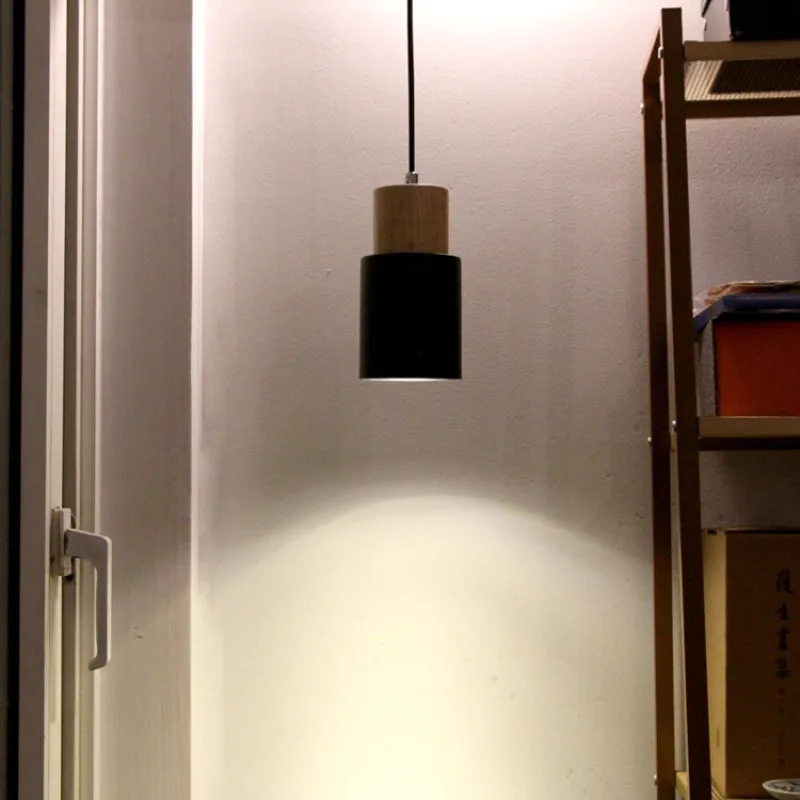 Деревянные подвесные светильники белого/черного цвета одинарная лампа для кухни