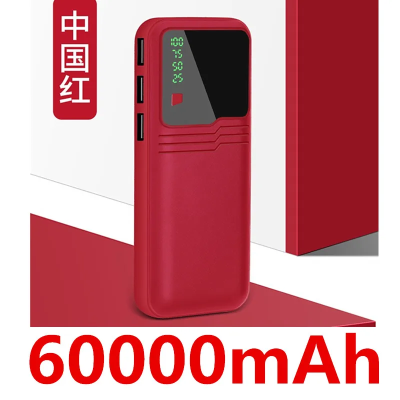 Внешний аккумулятор 60000 мАч портативное зарядное устройство для Samsung Xiaomi mi
