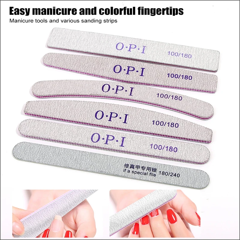

Professional Double-Side Nail File 100/180 Half Moon Sandpaper Nail Sanding Grinding Polishing Manicure Care Tools