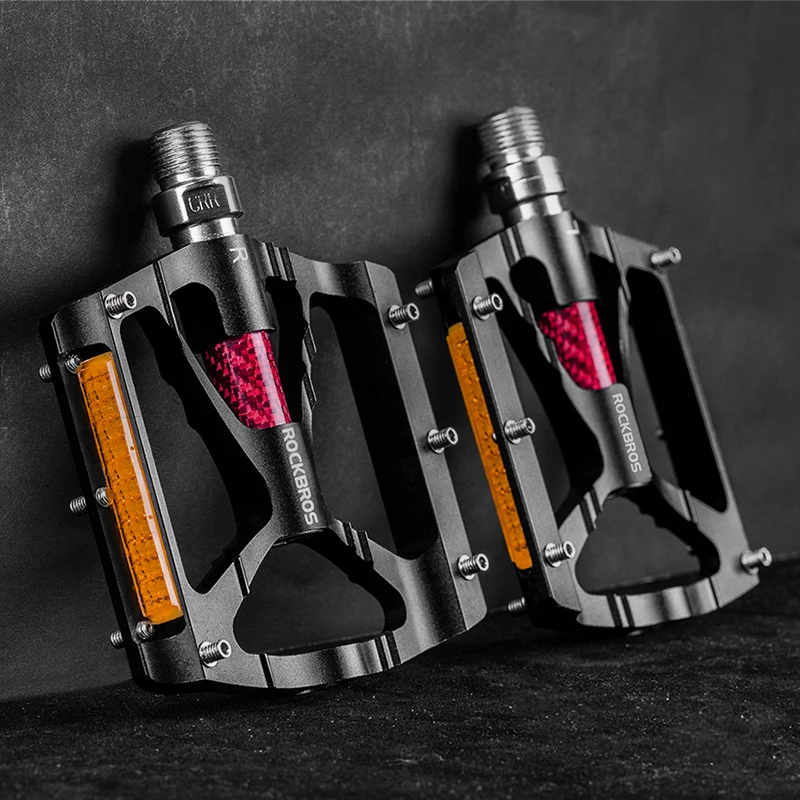 ROCKBROS Bicycle Pedals Bike Ultralight Mountain Pedal MTB Reflective Bearing Cycling Accessories |