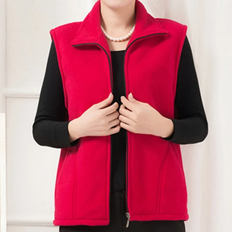 

New Fleece Women Vests Autumn Winter Korean Plus Size Sleeveless Slim Jackets Ladies Fashion Casual Zipper Waistcoat Female