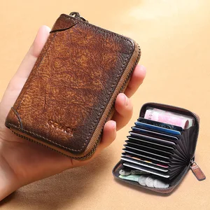 2020 new mens leather wallet large capacity bank credit card holder business id card holder bag mini coin purse porte carte free global shipping
