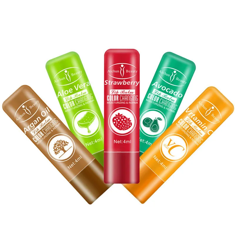 

Aichun Fruit Color-changing Lip Balm Aloe Argan Moisturizing Lip Plumper Matte Lipstick Sexy Cute Gloss Makeup Lipbalm Lip Care