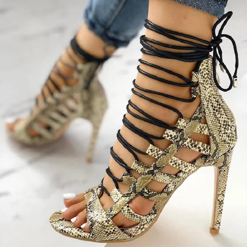 

High Heel Sandals Women Shoes Cross Shoes Fashion Women Shoes 2021 Plus Size Roman High Heel Sandals Cross Straps Sexy Sandals