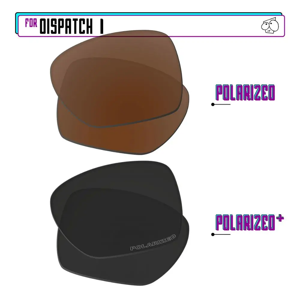 EZReplace Polarized Replacement Lenses for - Oakley Dispatch 1 Sunglasses - Black P Plus-Brown P