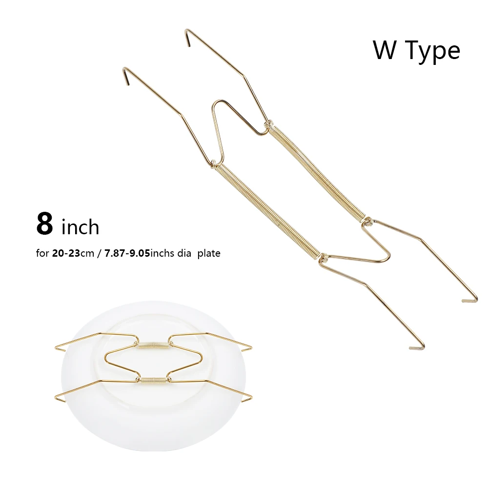W Type 8inch 1 шт. металлический настенный дисплей Таблички вешалка W Тип блюдо пружинный Держатель Невидимый крюк фоторамка домашний декор - Цвет: W Type 8inch