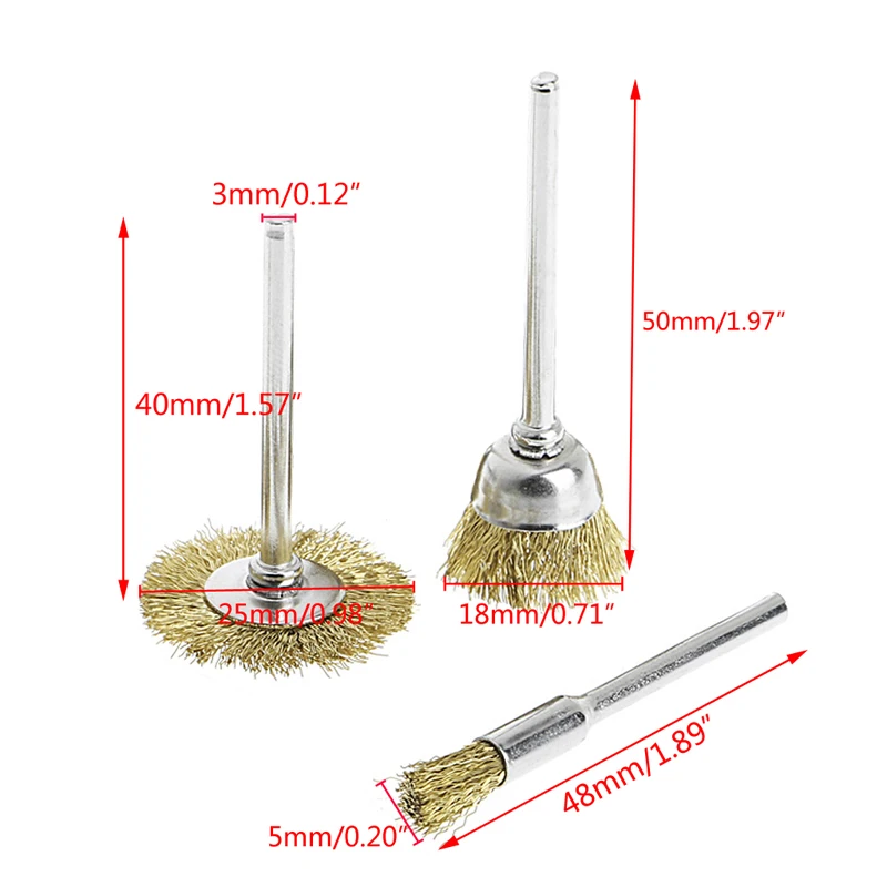 

9 Brass Brush Wire Wheel Brushes Die Grinder Rotary Electric Tool for Engraver LX0D