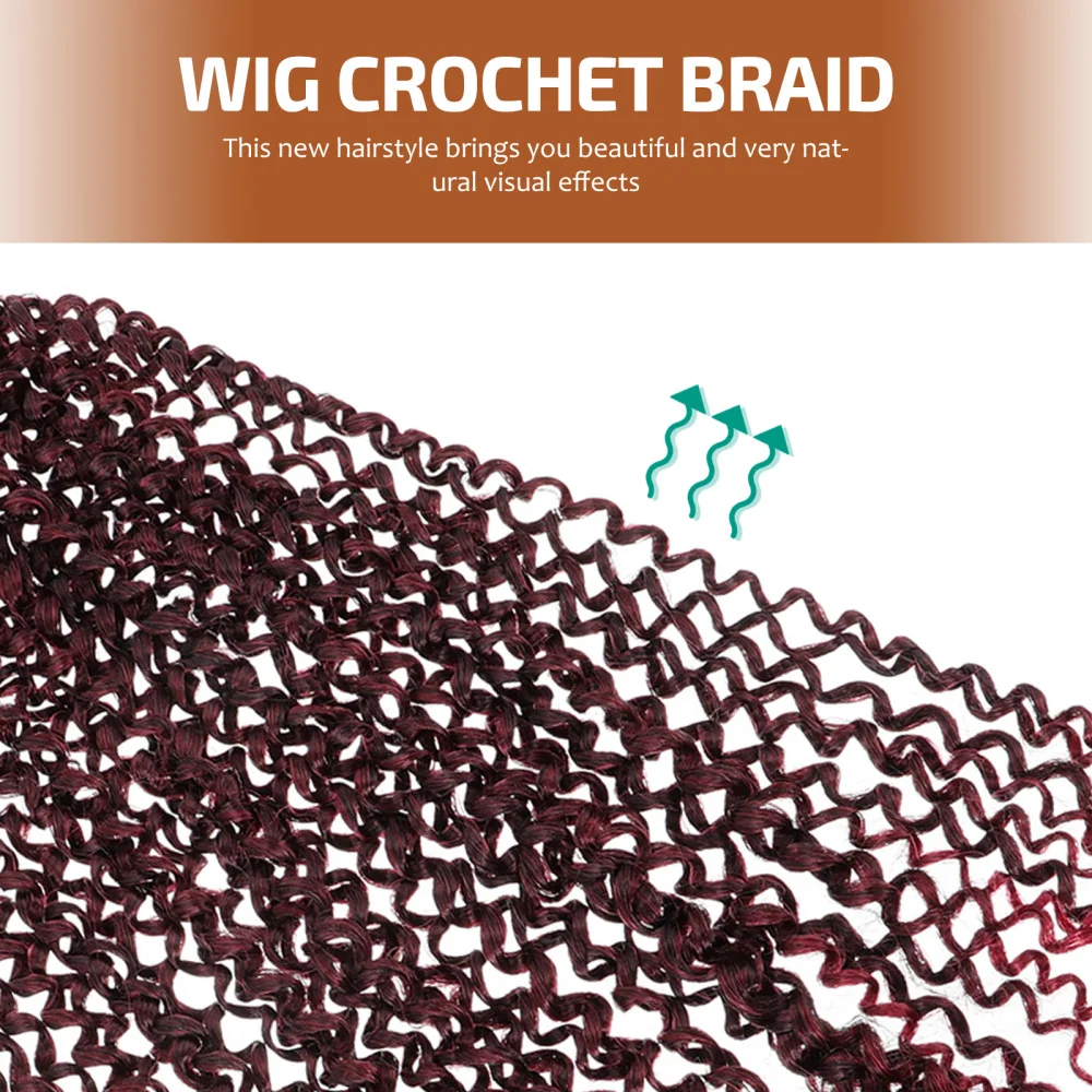 

2Pcs Faux Crochet Braiding Hair Twisted Crochet Wavy Curly Hair Braid Wig