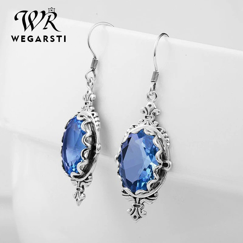 Женские серебряные сережки подвески WEGARASTI висячие серьги из серебра 925 пробы с