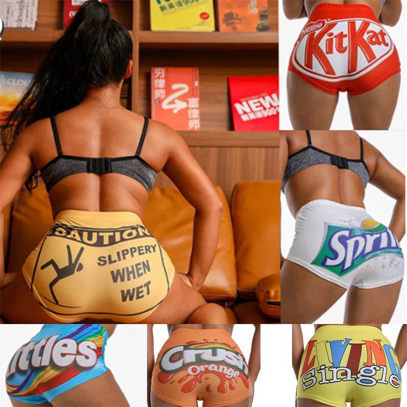 

Factory direct sales high waist feminine print shorts candy 2021 new summer