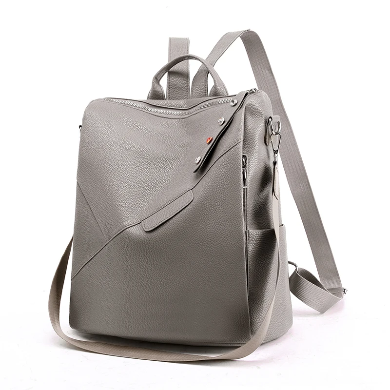 Женский рюкзак из искусственной кожи высокого качества большой черный для