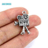 16pcs antique silver plated movie projector charms pendants for jewelry making bracelet necklace diy handmade craft 25x16mm