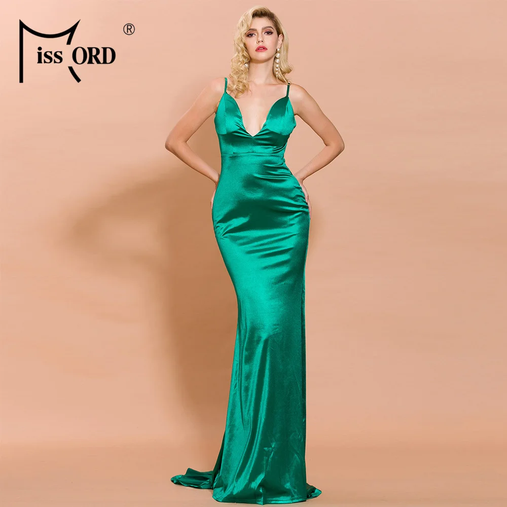 Missord 2020 женское сексуальное платье с v образным вырезом открытыми плечами