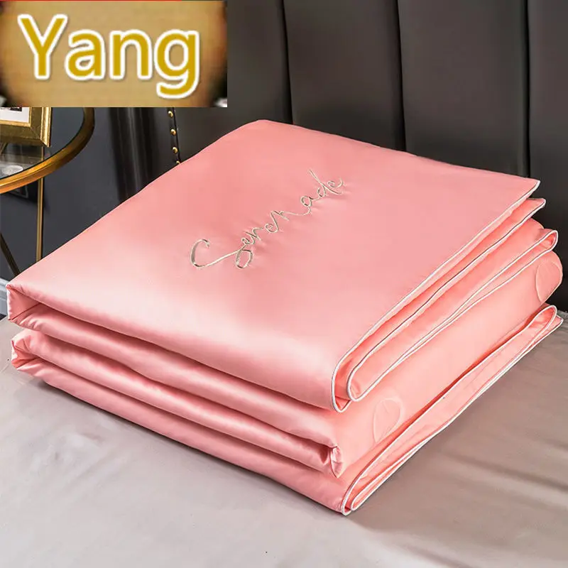 Летнее моющееся одеяло из тенсела летнее охлаждающее ледяного шелка тонкое
