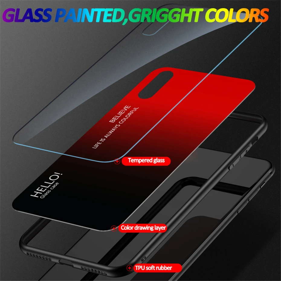 Чехол из закаленного стекла для Samsung Galaxy S10 S9 S8 S7 Plus Edge M10 M20 Note 10 Pro 9 8 противоударный