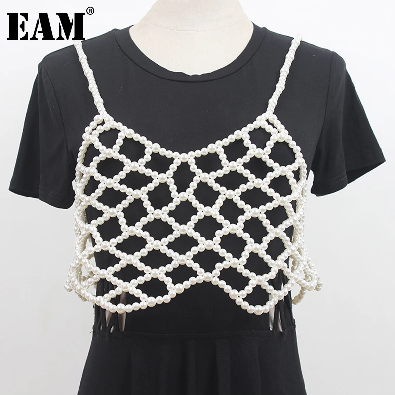 

[EAM] Элегантный Повседневный ремень с белым жемчугом и разрезом; Новинка; Модный женский универсальный ремень; Сезон весна-осень; 2021; 1DD7963