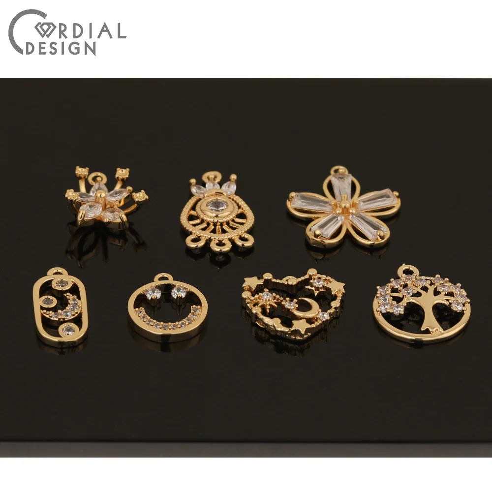 

Cordial Design 30Pcs Earrings Accessories/Pendant/Hand Made/Genuine Gold Plating/Jewelry Findings & Components/DIY CZ Charms