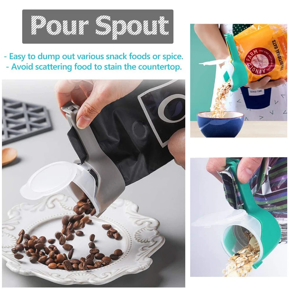 

4pcs Sealing Machine Plastic Packaging Bag Clips Seal Pour Food Storage Snack Keeping Fresh Sealer Clamp Kitchen Organizer Home