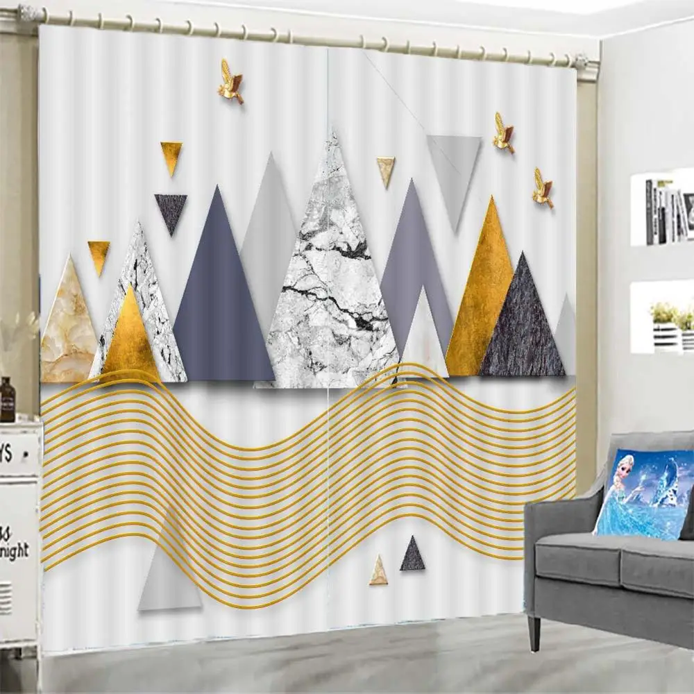 Абстрактные Геометрические Роскошные европейские занавески на заказ для