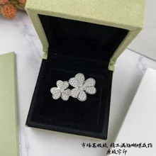 2021 Trend Hot Brand Clover Diamond Ring 925 Sterling Silver High Carbon Diamond To Create A Knotting Shape Clover Diamond Ring