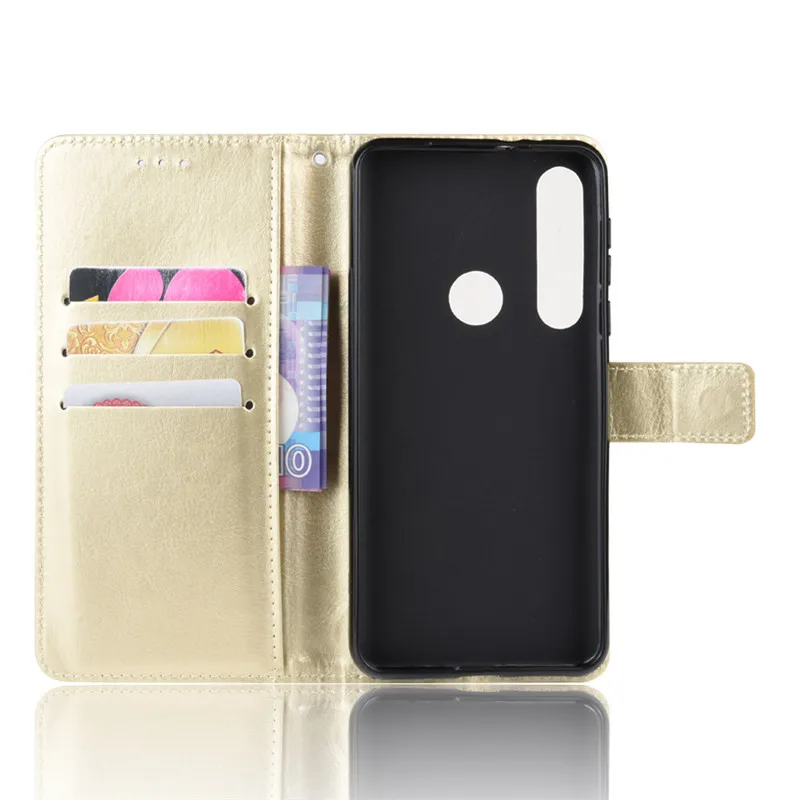 Чехол для Motorola One Macro в стиле ретро, флип-кошелек, Стильный Глянцевый кожаный чехол для телефона из искусственной кожи для Motorola One Macro OneMacro, задний Чехол