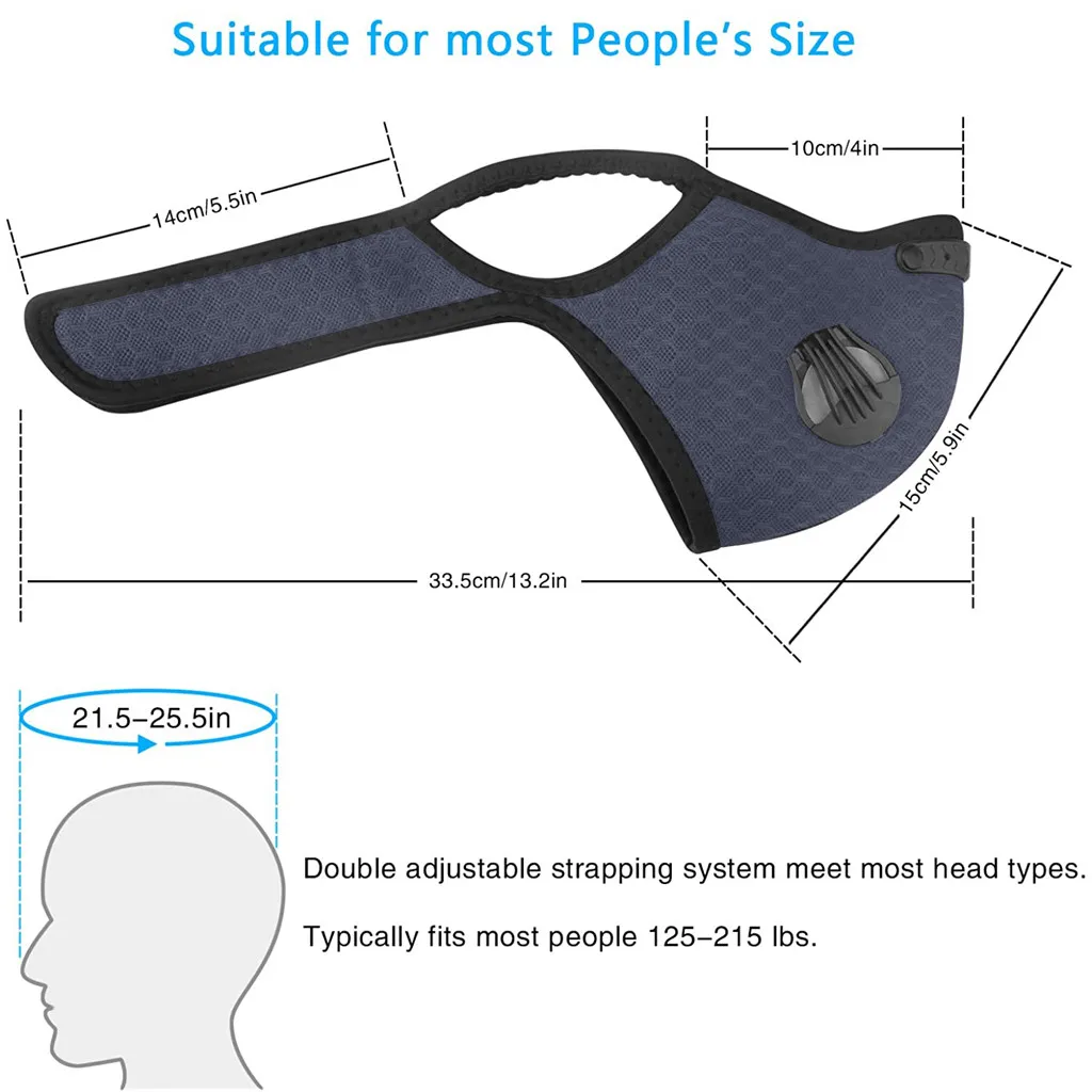 

Cotton Pm2.5 Face Mask Dust Activated Carbon Filter Windproof Mouth-muffle Dust Proof Unisex Face Masks Mascarilla Maskers