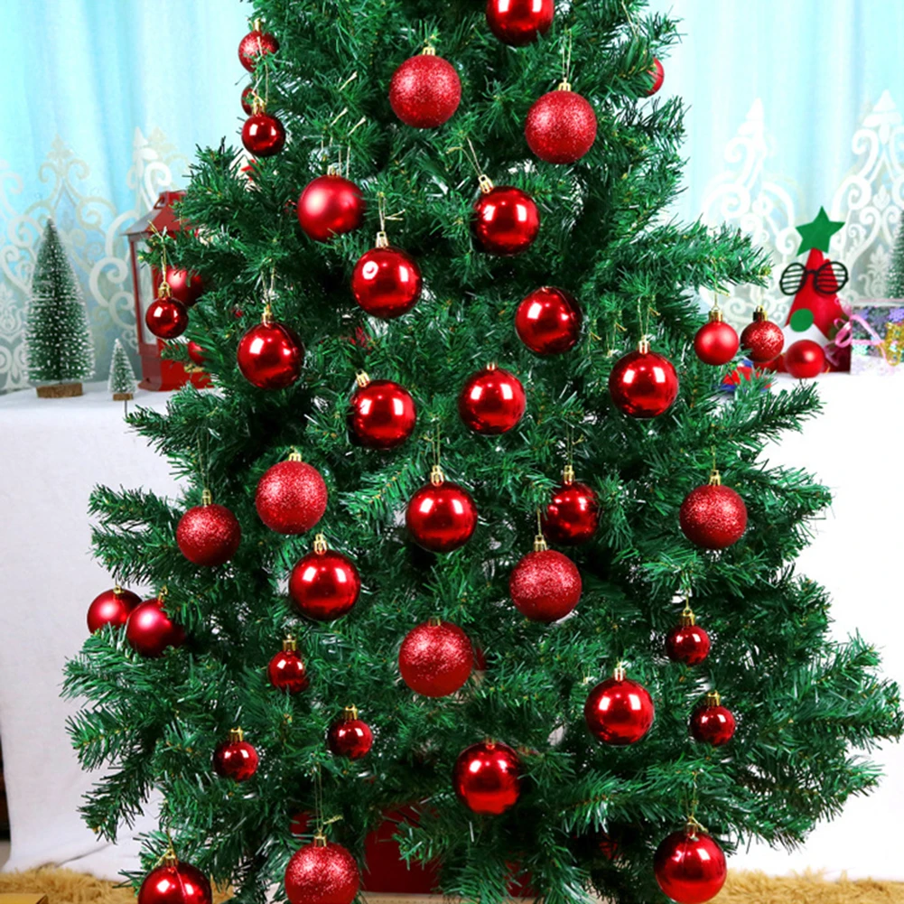 

Christmas Balls Xmas Tree Hanging Portable Festive New Year Ornaments Glitter Bauble Household Holiday Decoration