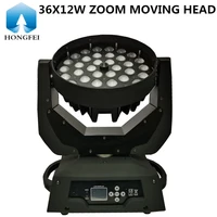 36x12w zoom dyeing moving head light rgbw 4 in 1 zoom wash lights dmx512 disco light