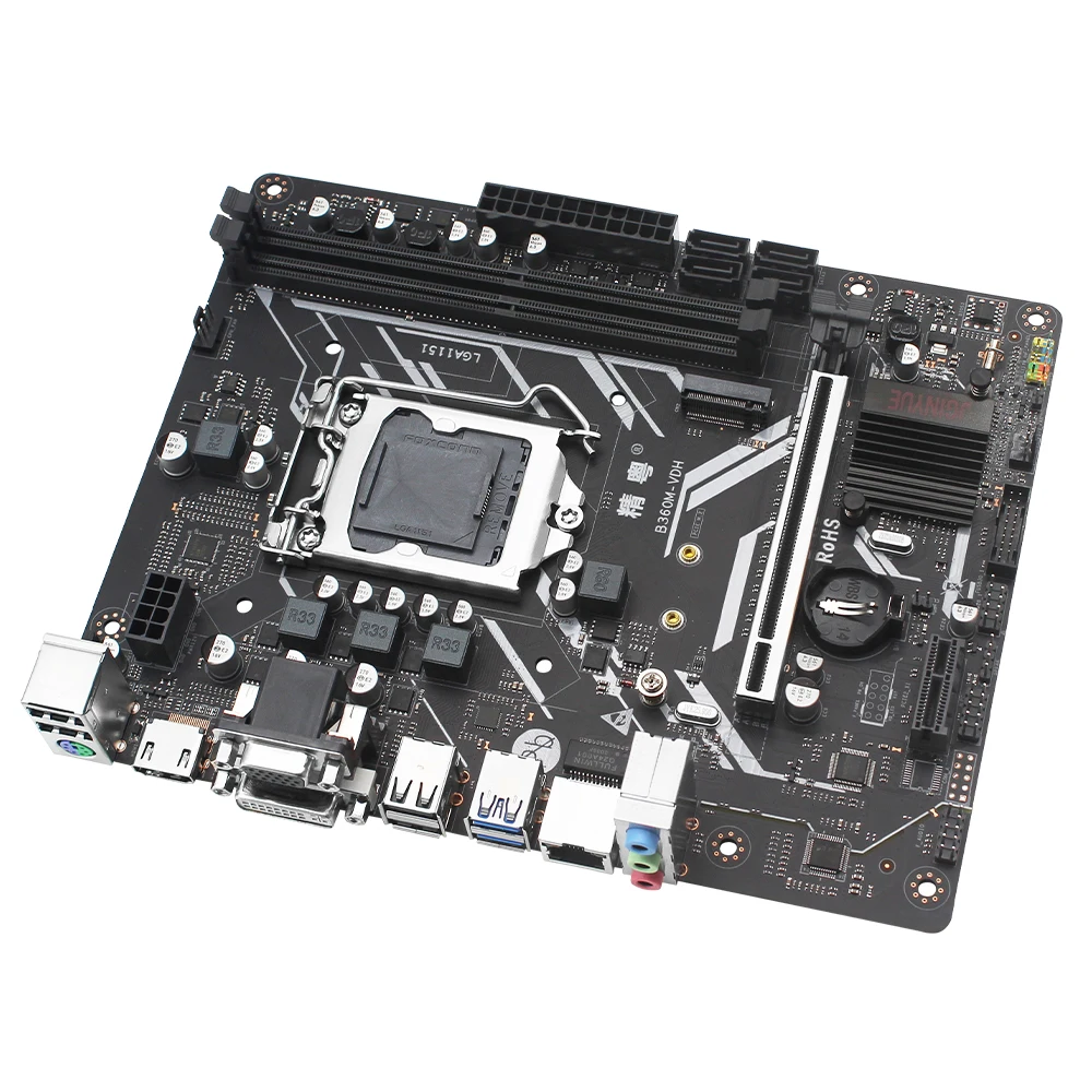 Bestellen JGINYUE B360 Motherboard LGA 1151 Set Kit Mit Intel Core I3-9100F Prozessor 16GB 2*8G DDR4 Speicher M.2 NVME M-ATX B360M-VDH