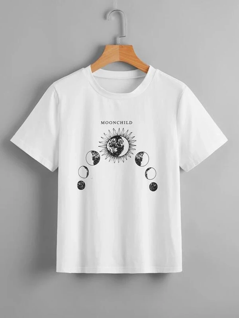 

Moon Child T-Shirt Aesthetic Unisex Women Quote Tees Camisetas Graphic Vintage Fashion Grunge Funny Hipster