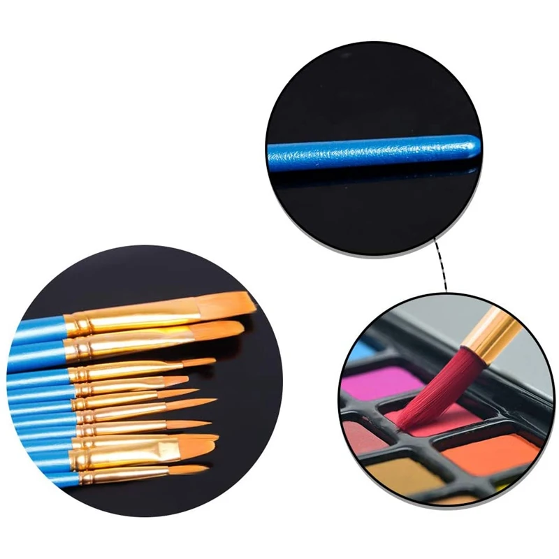 

Paint Brush Set, 90 Nylon Brushes, Suitable For All Kinds of Oil Painting Watercolors, Mini Oil Painting Tools