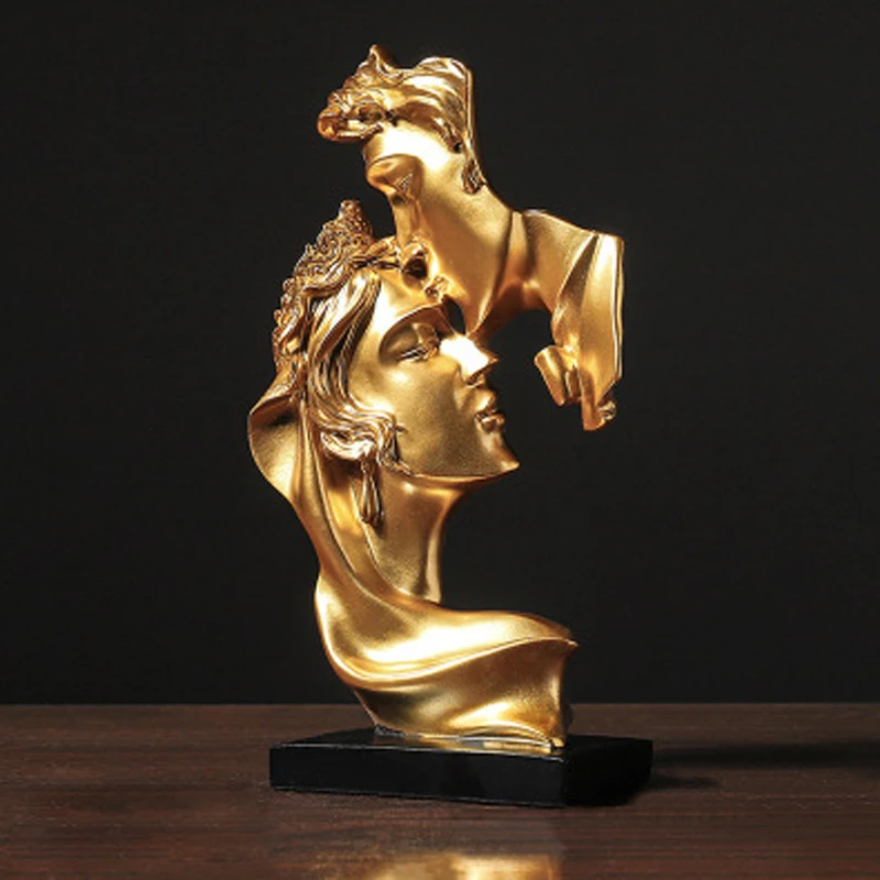 

Abstract Figure Statue Resin Ornaments Gold Sculpture Crafts Home Living Room Decoration Figurines For Interior