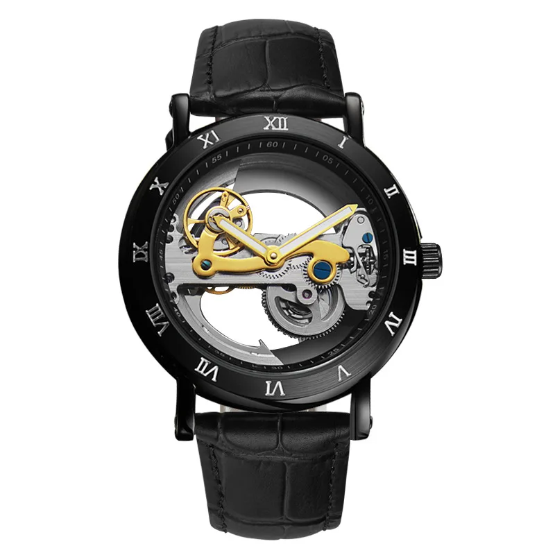 

2021 New Watch Men's Mechanical Watch Belt Waterproof Hollow Out Cool Watch Luminous Belt Creative Men's Watch