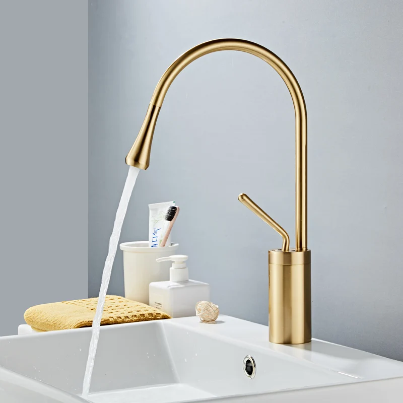 Tuqiu Basin Faucet Modern Nickel/Black Bathroom Kitchen faucet Single Hole Cold and Hot Water Tap Mixer Taps | Обустройство дома