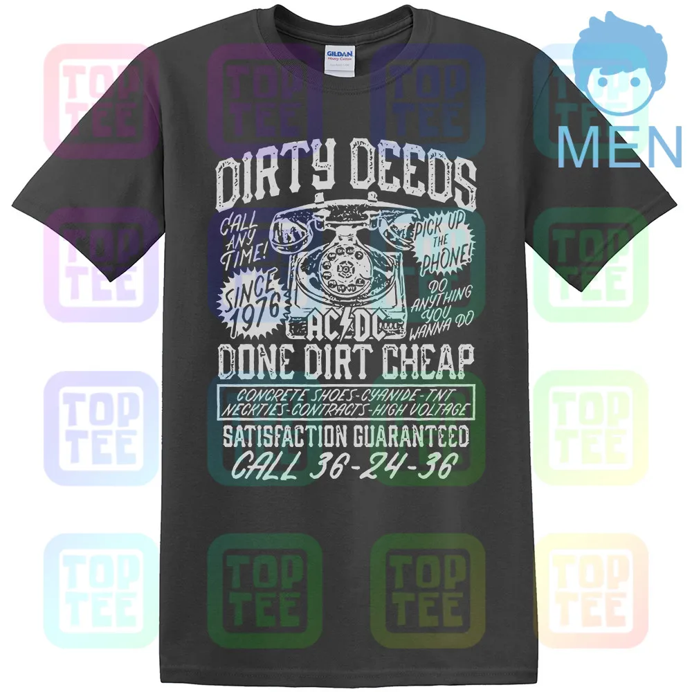 AC/DC Dirty deades Dirt дешево взрослая футболка тяжелый металл музыка - Цвет: MEN-DARK GRAY