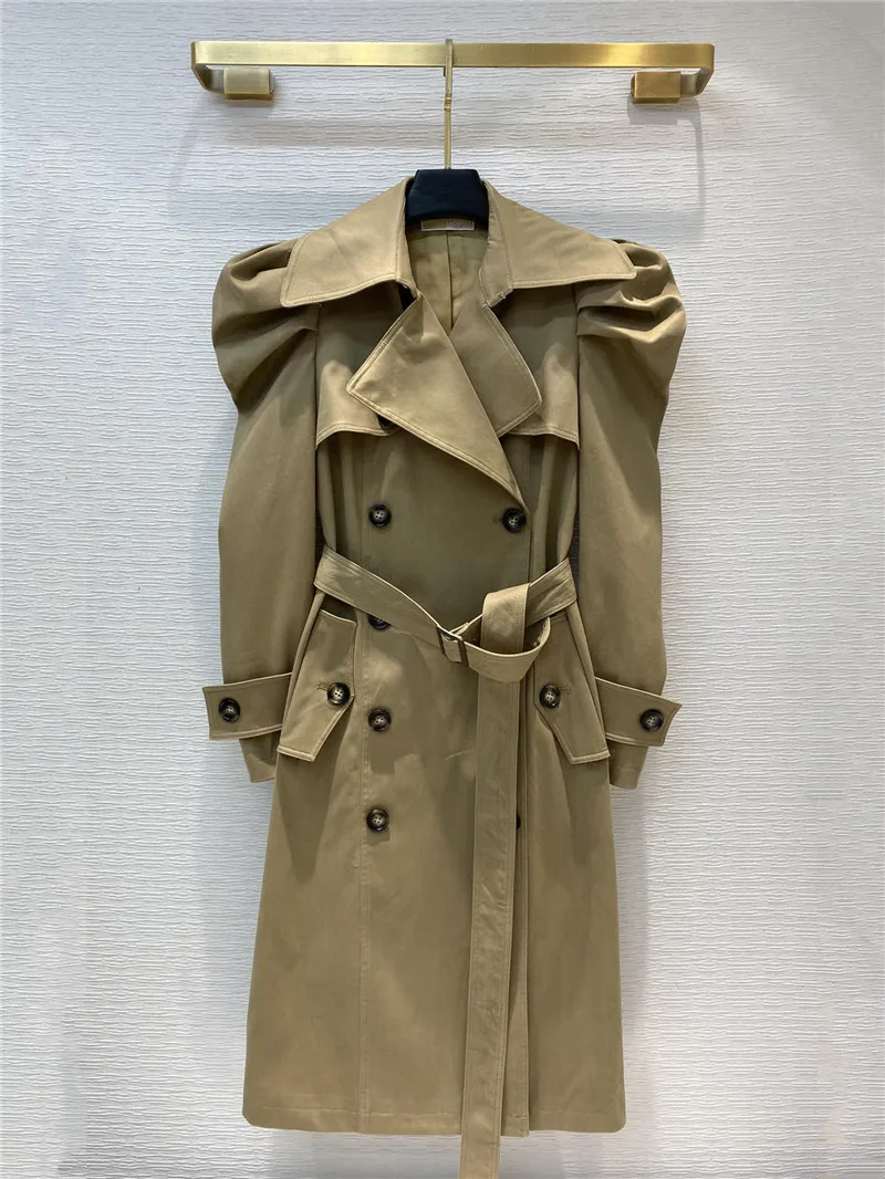 Роскошное пальто осень 2020 модный дизайнерский двубортный длинный плащ|Женские