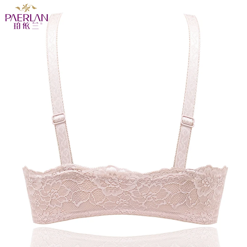 PAERLAN Gathered Sexy FLoral Lace Lingerie Bow Adjustable Front Buckle Comfortable Women's Bra Without Underwire | Женская одежда