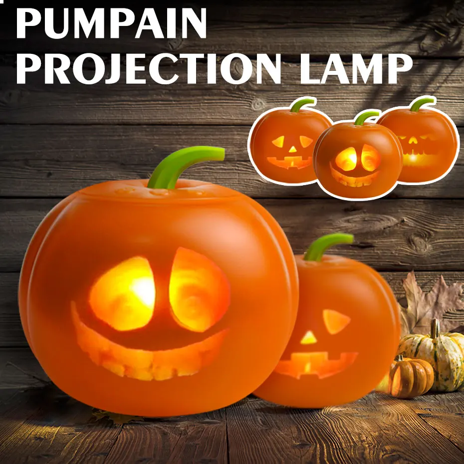 

Halloween Pumpkin lamp with Projector Talking Animated Pumpkin USB Halloween Spring Fire Private Parties Stage Performance Props