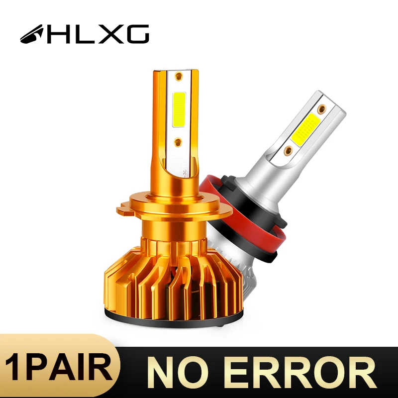 Светодиодная лампа для автомобильных фар HLXG H1 H8 H9 H11 H4 HB3 HB4 9005 80 Вт 9006 лм|Передние