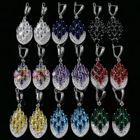 anchor shape dangle drop long cubic zirconia red purple crystal earrings for women silver 925 fashion jewelry accessories