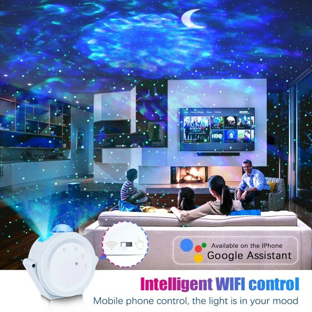 

Smart Starry Sky Projector Galaxy Projector 3in1 Night Light Ocean Voice Music Control LED Lamp For Kid Gift Smart Life