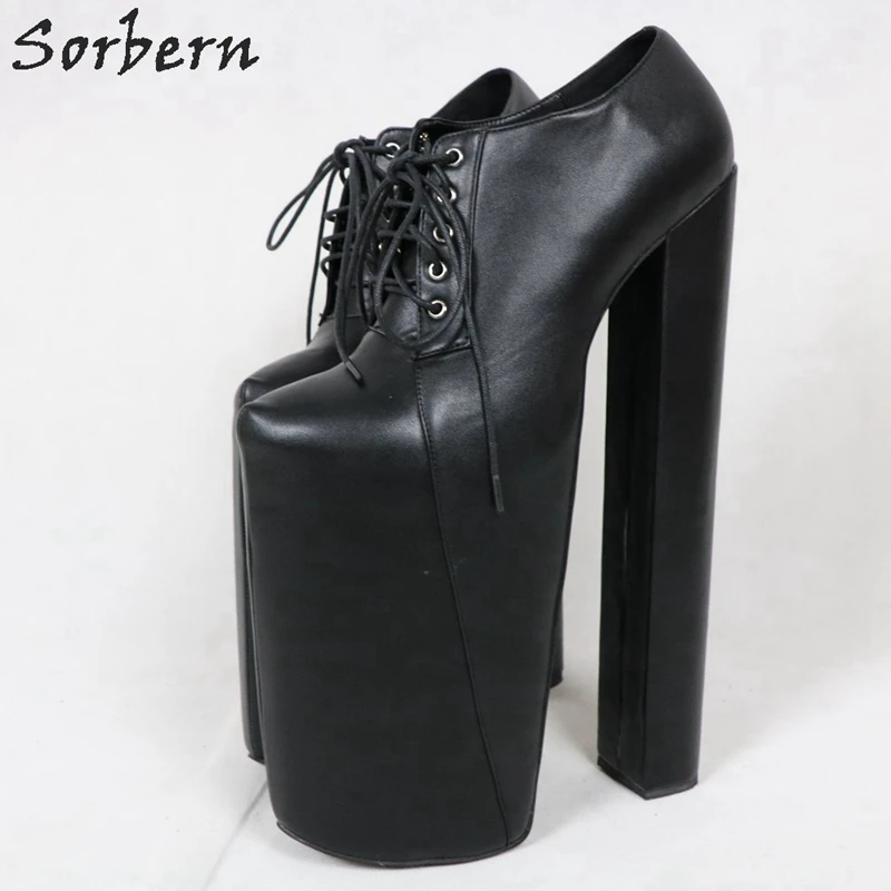 Sorbern туфли-лодочки черного цвета на платформе и высоком каблуке 30 см 22 см женская дизайнерская обувь на квадратном каблуке, большой размер 41 Мода г