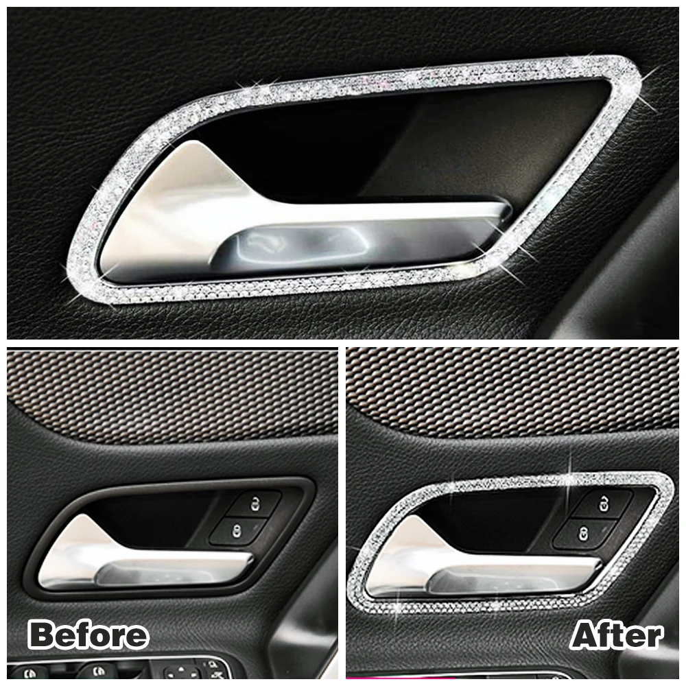 

For Mercedes Benz GLB Class GLB220 GLB250 2020 2021 Inner Door Handle Frame Diamond Trim Crystal Sticker