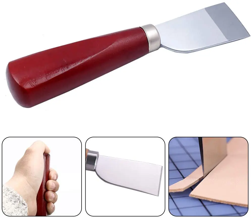 Нож Imzay для кожевенного ремесла нож резки кожи с деревянной ручкой Легкая отделка